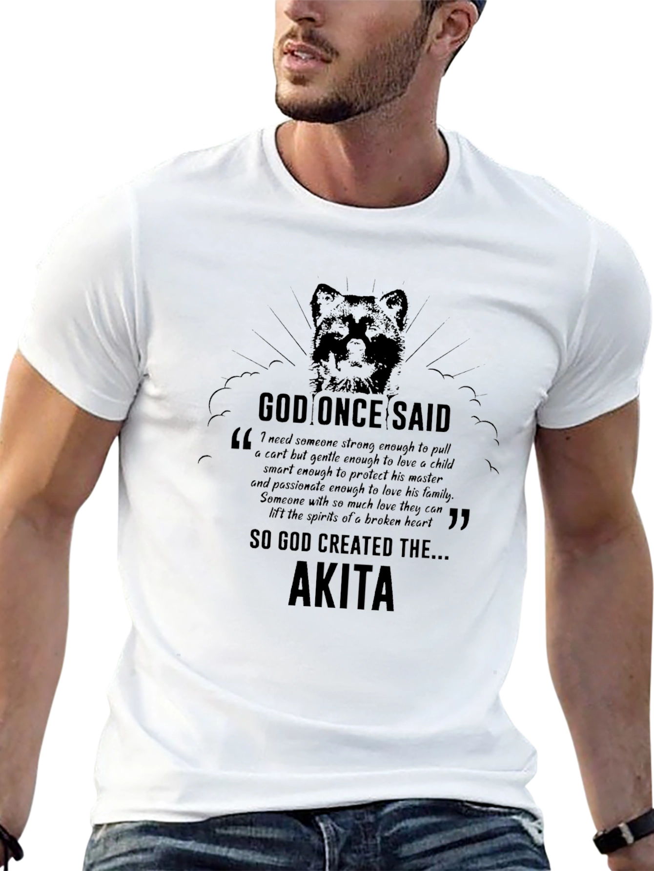 God Created the Akita T-Shirt