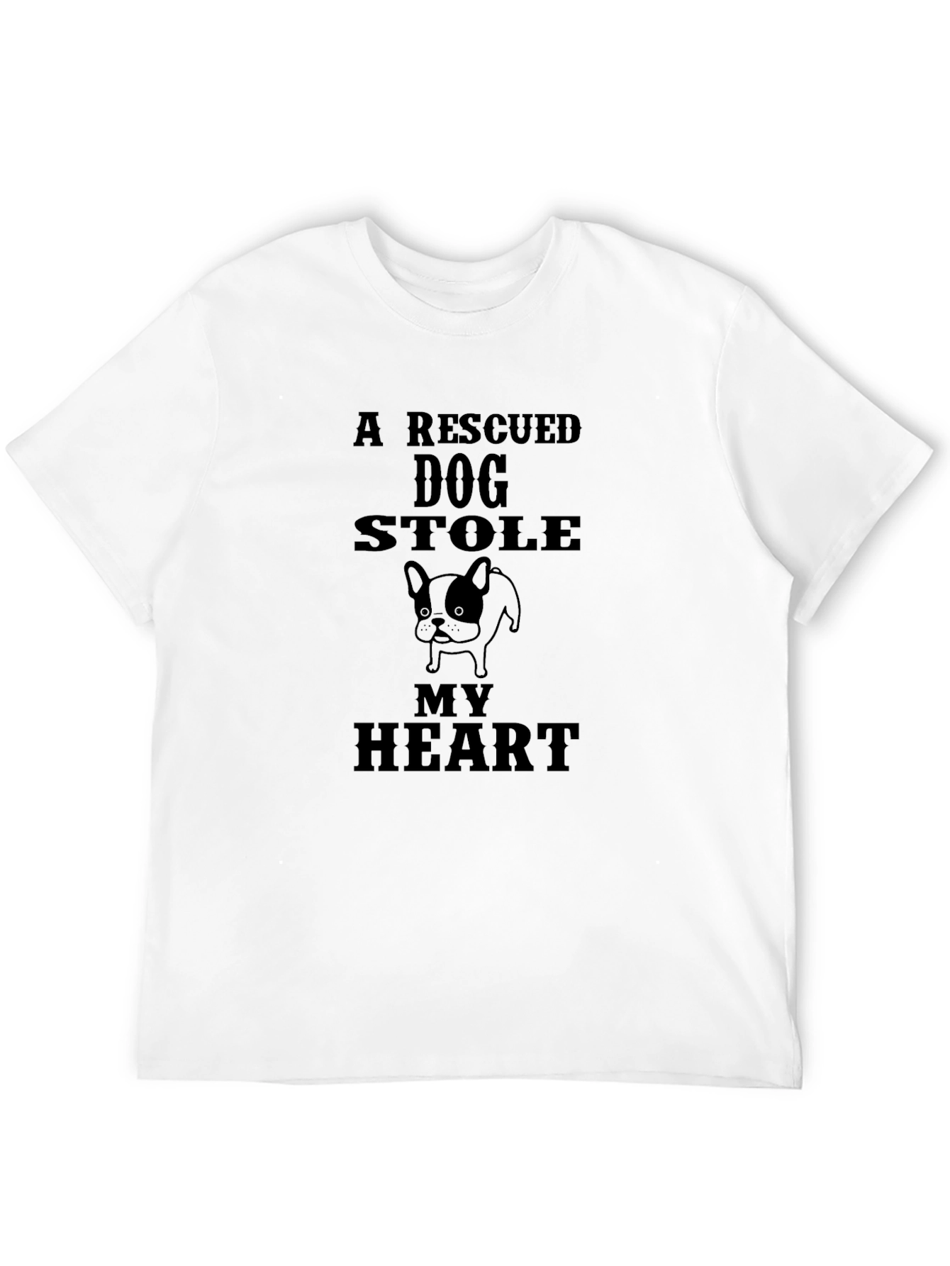Rescued Dog Heart T-Shirt -  Dog Lover Tee