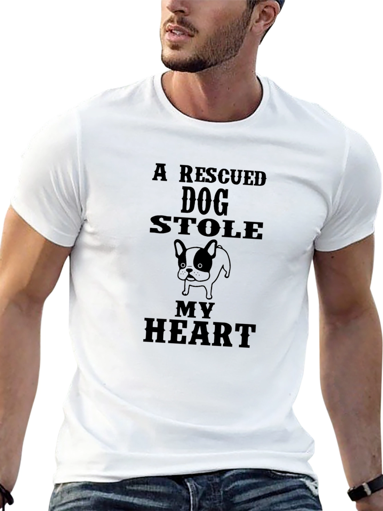 Rescued Dog Heart T-Shirt -  Dog Lover Tee