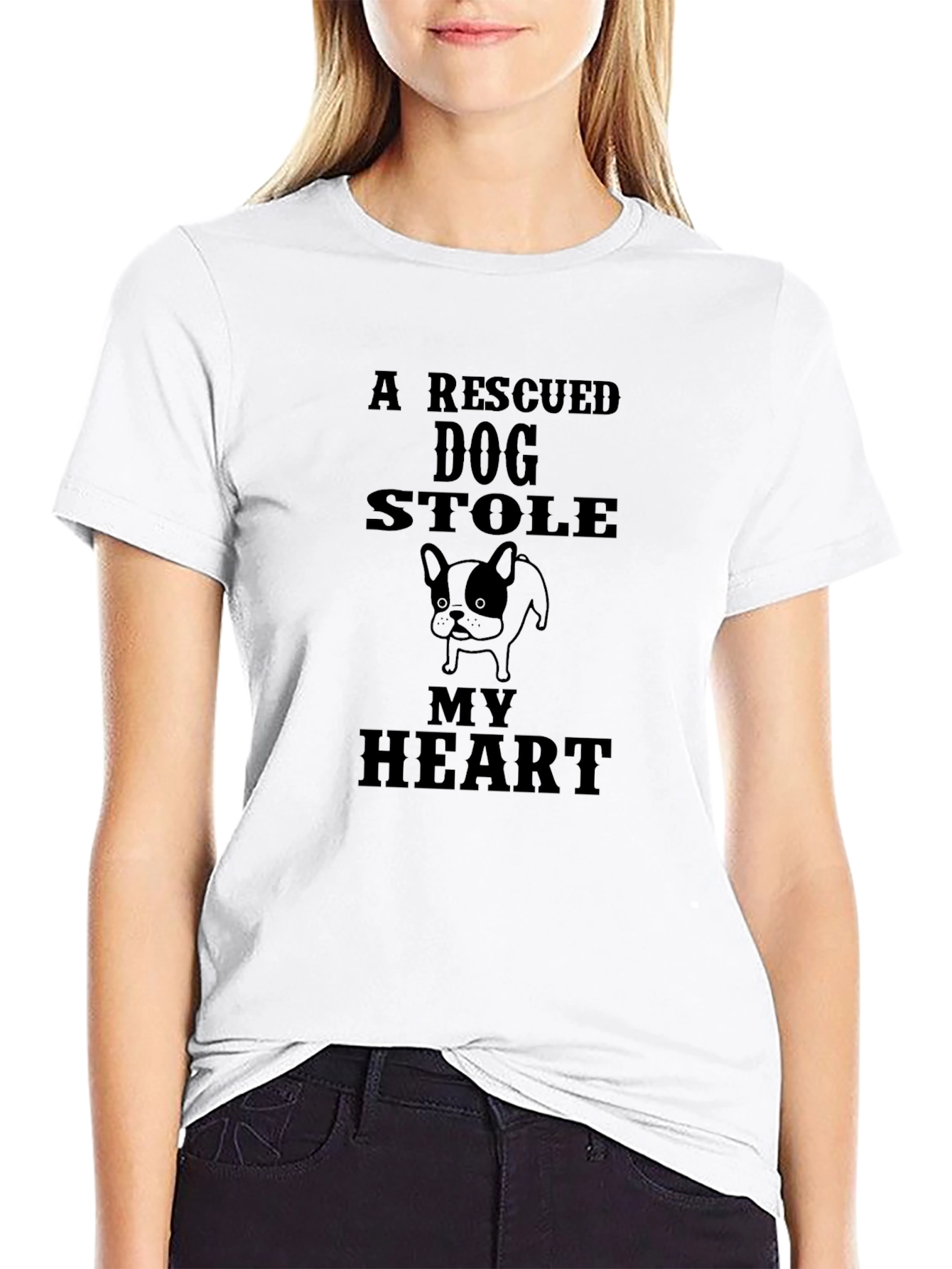 Rescued Dog Heart T-Shirt -  Dog Lover Tee