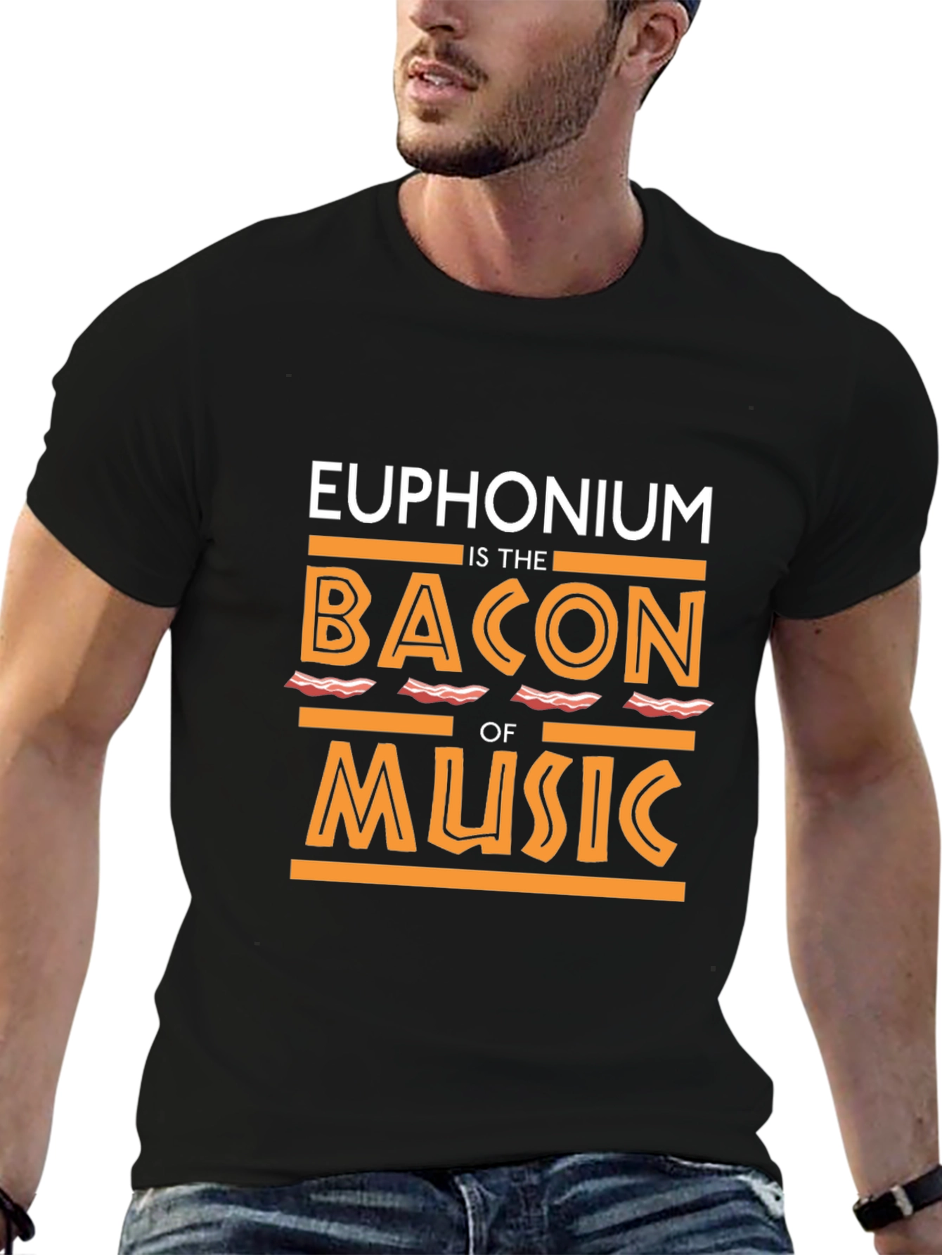 Euphonium Bacon Music T-Shirt - Funny Musician Tee