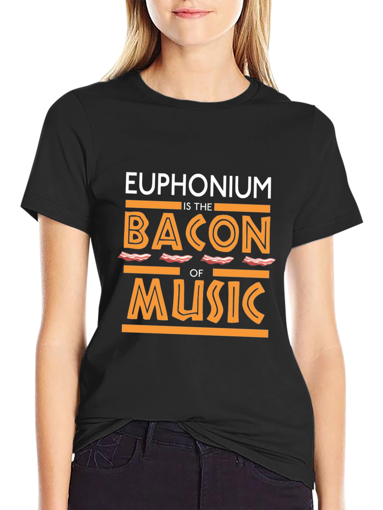 Euphonium Bacon Music T-Shirt - Funny Musician Tee