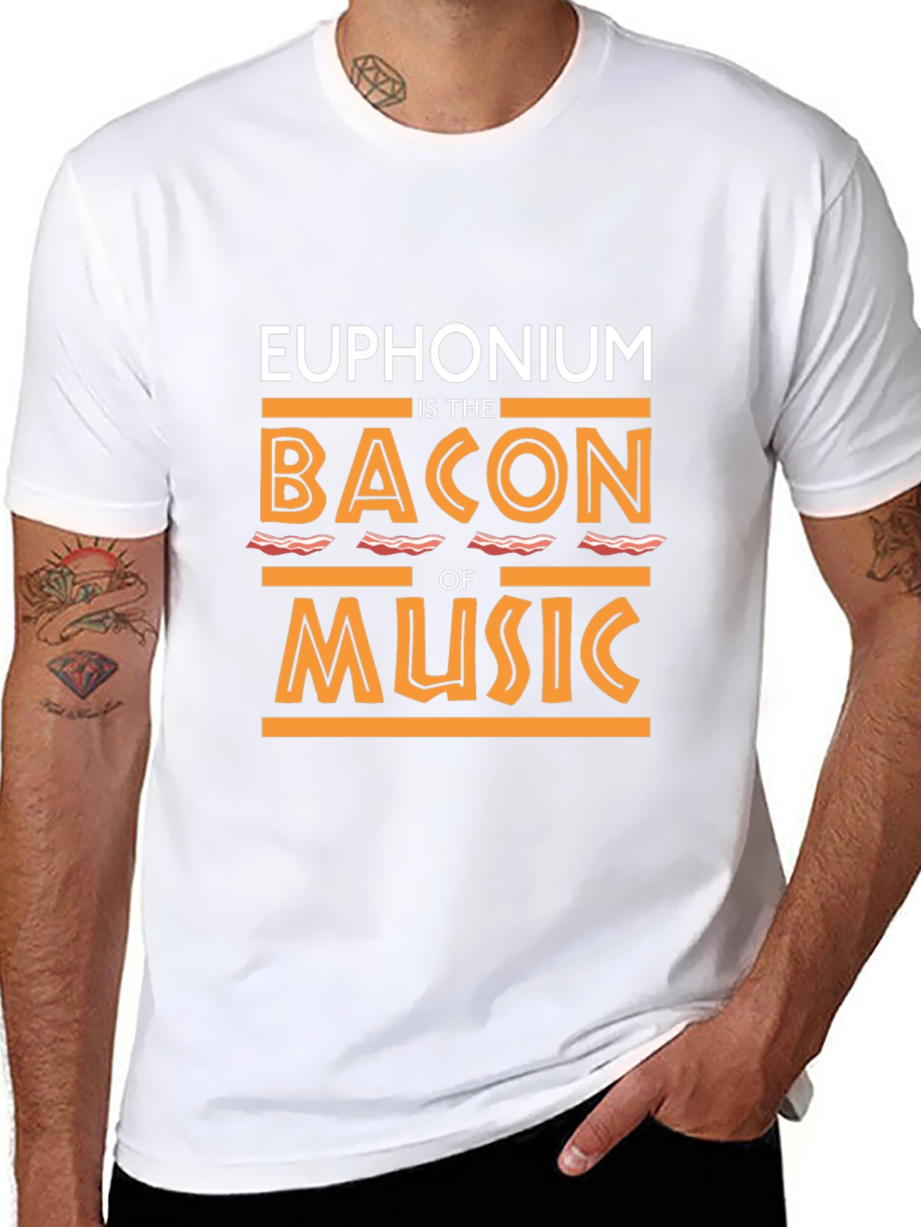 Euphonium Bacon Music T-Shirt - Funny Musician Tee