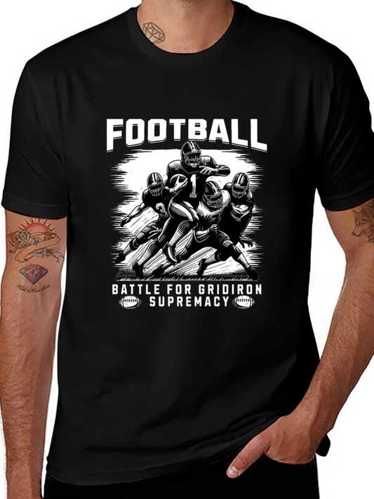 Football Battle Supremacy Black Graphic Tee