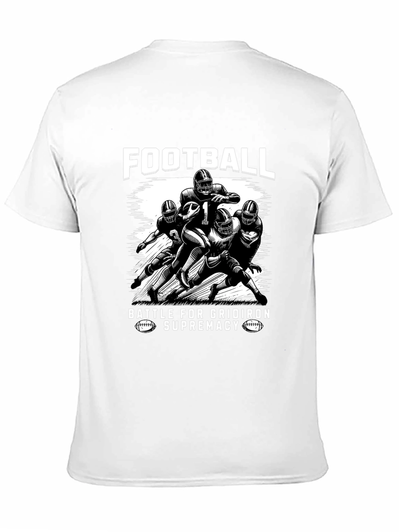 Football Battle Supremacy Black Graphic Tee