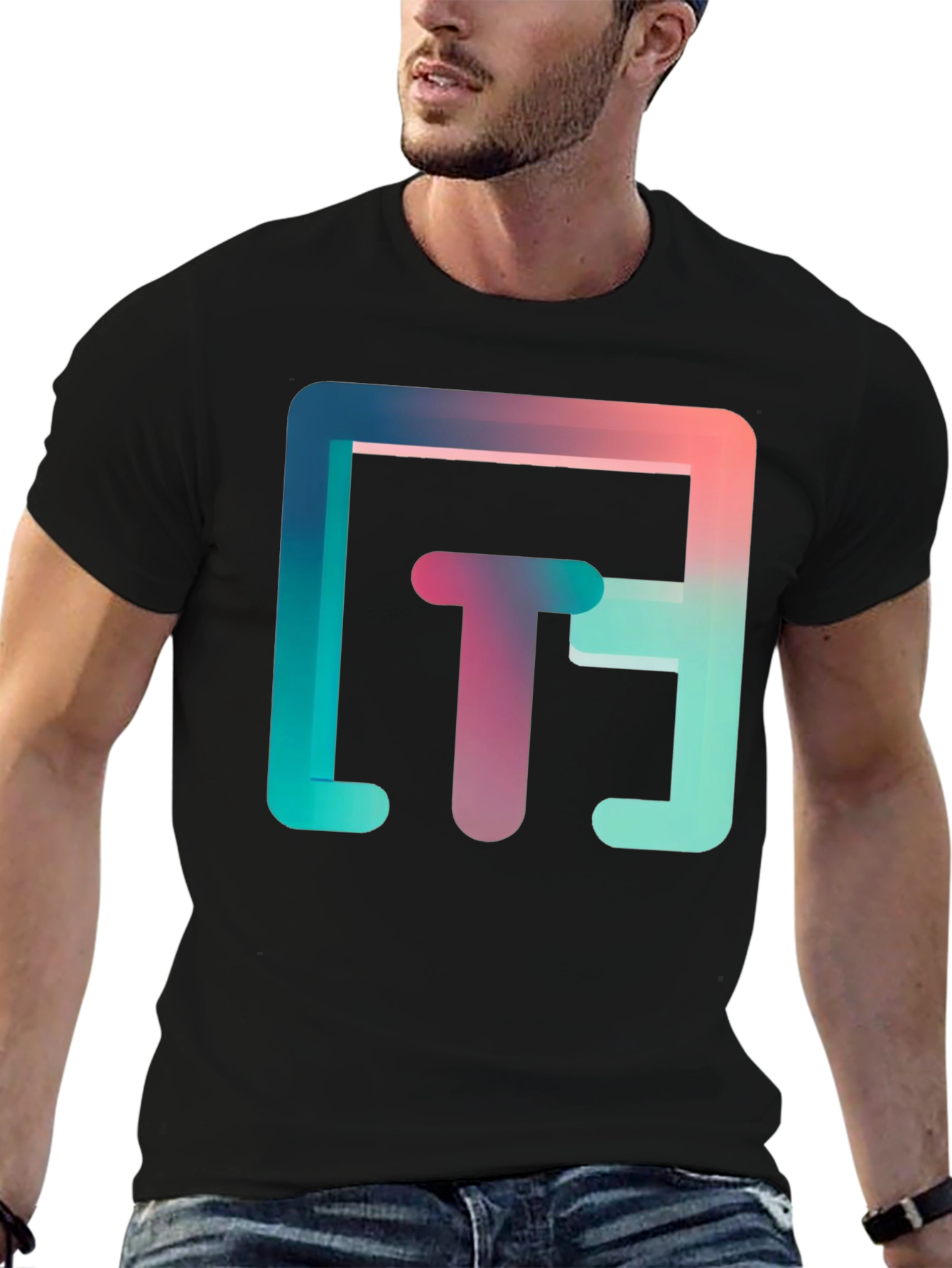 Abstract Gradient Graphic Tee - Modern Style