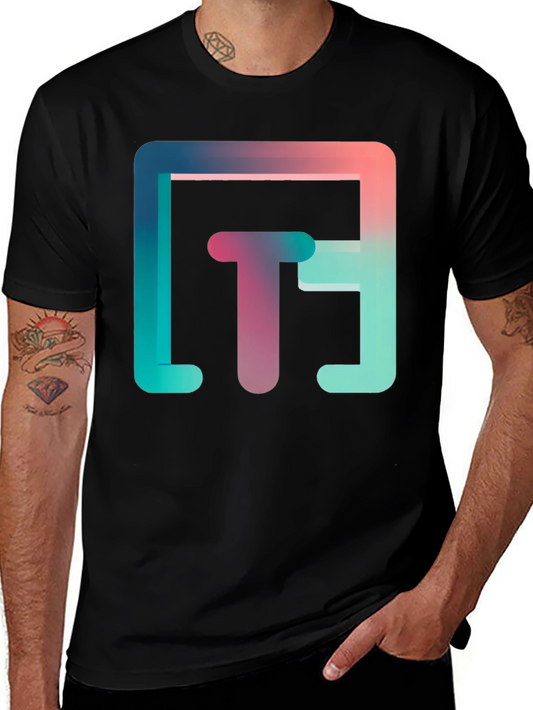 Abstract Gradient Graphic Tee - Modern Style