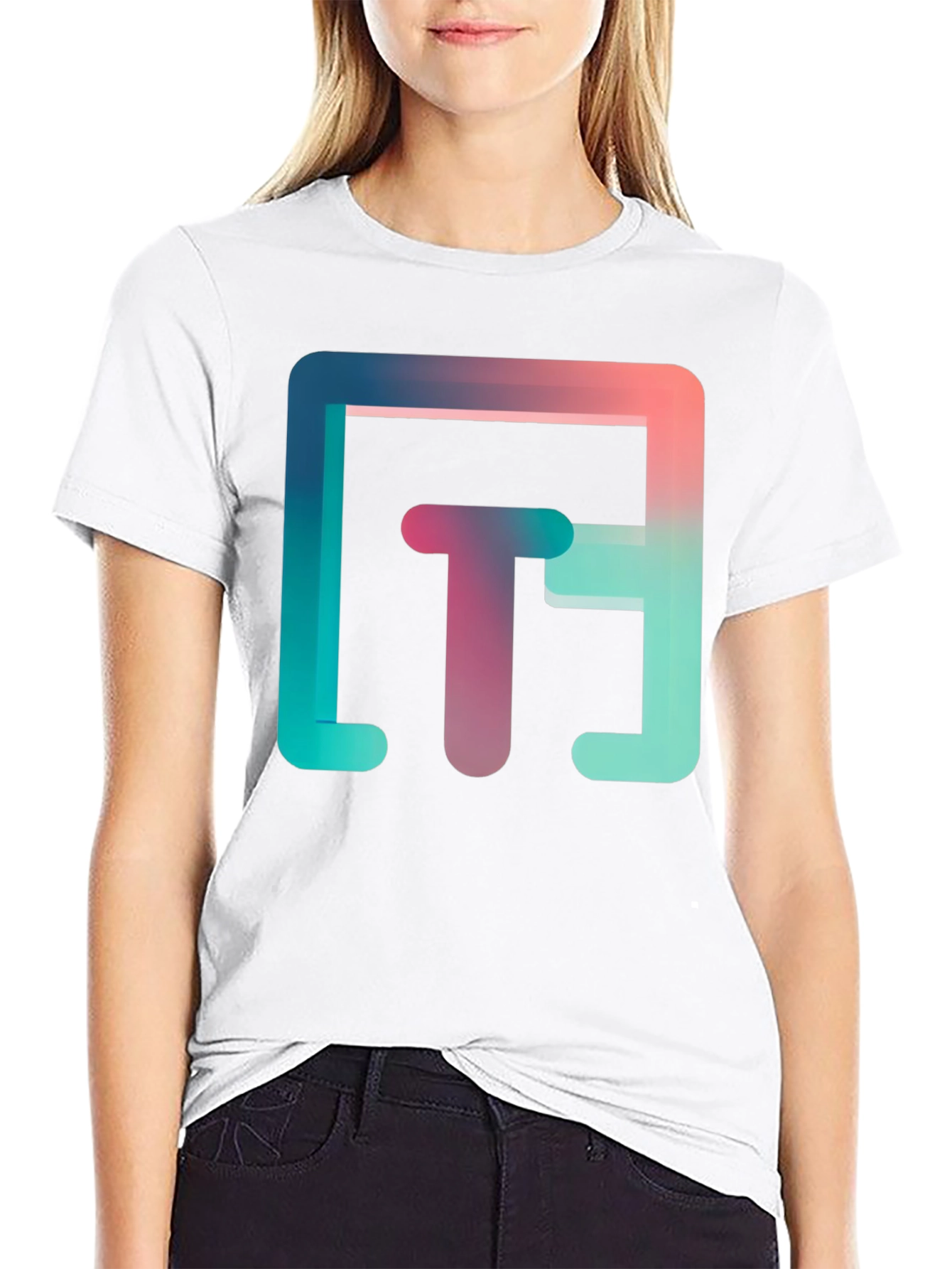 Abstract Gradient Graphic Tee - Modern Style
