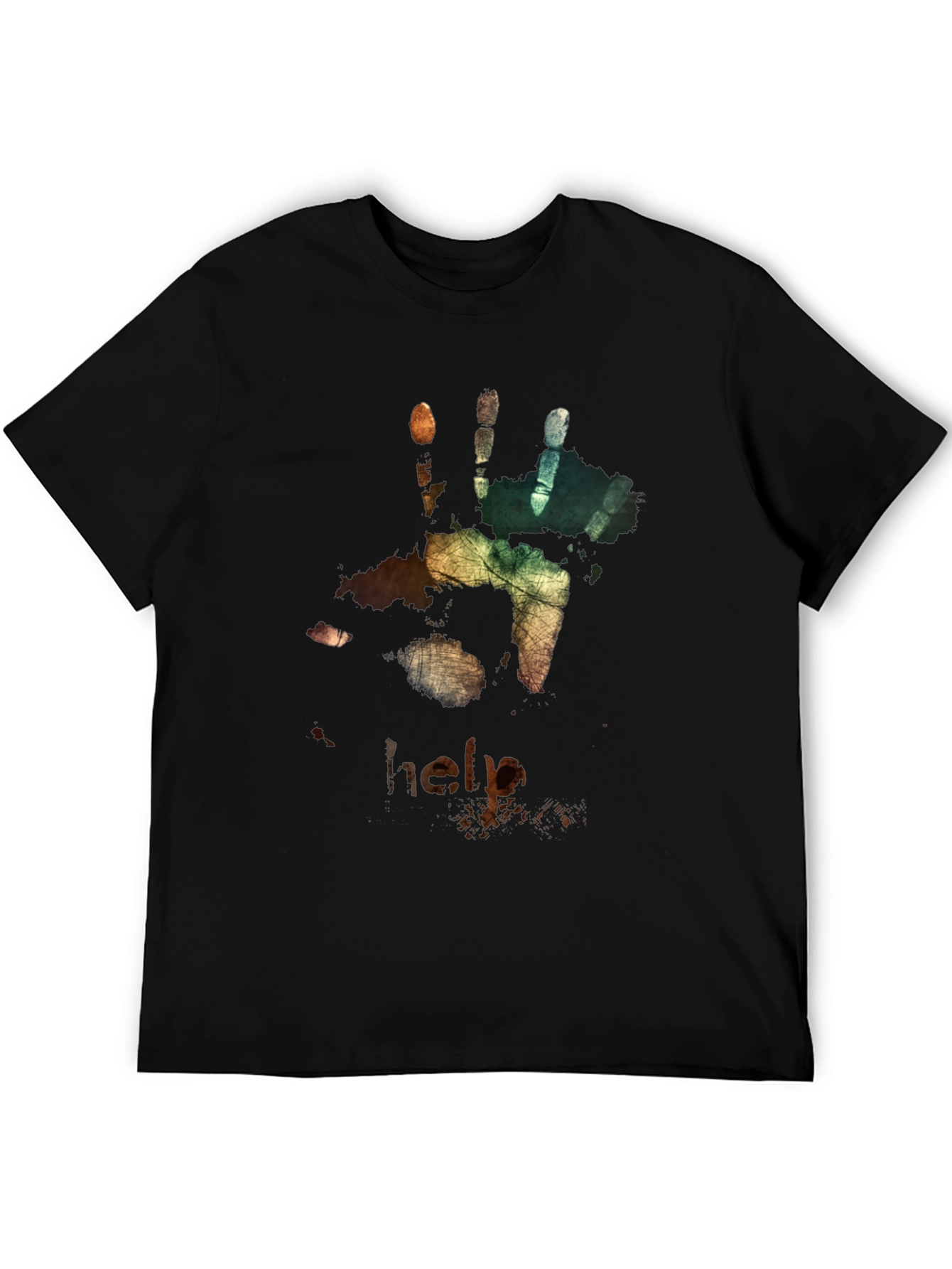 Distressed Handprint T-Shirt - Help Graphic Tee