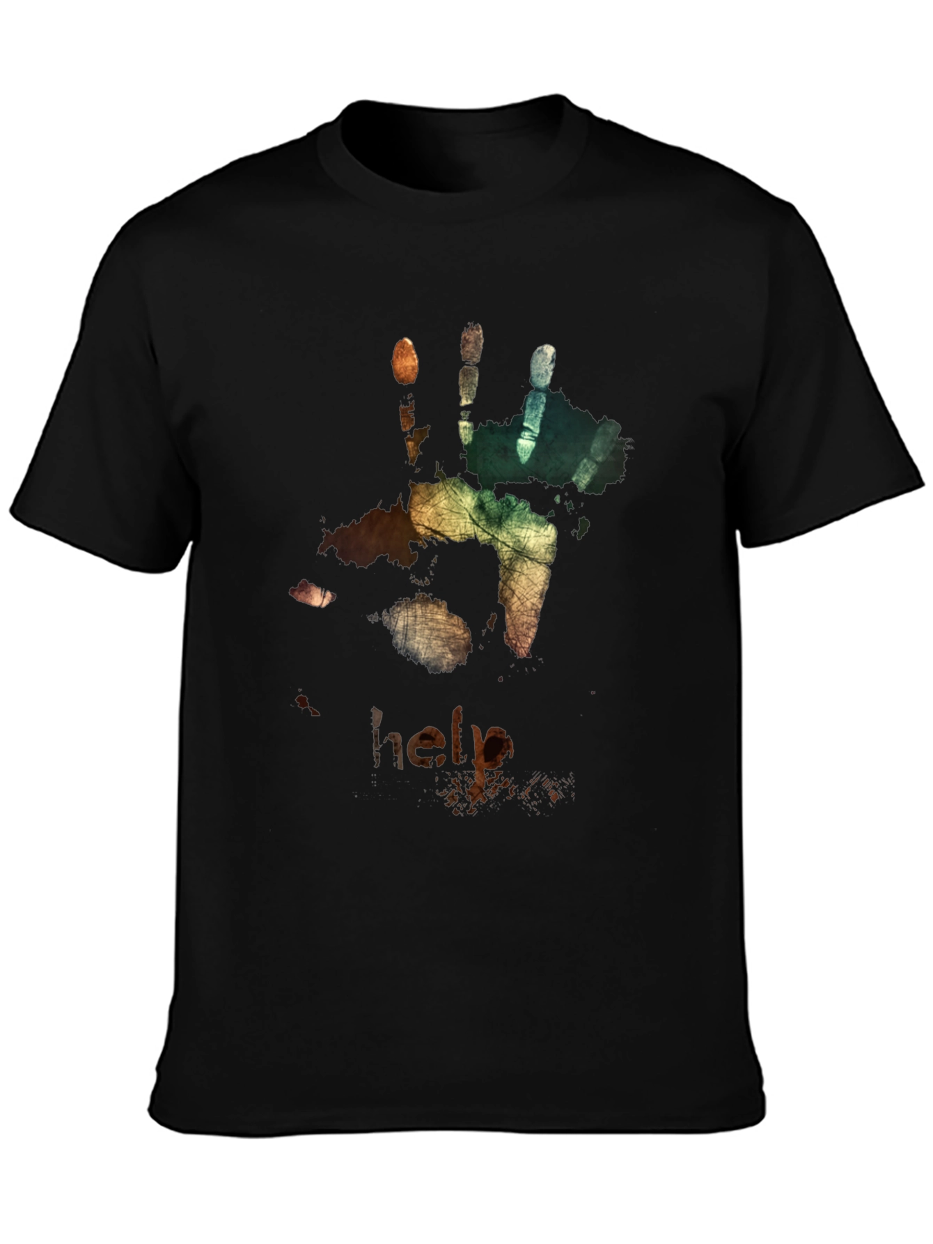 Distressed Handprint T-Shirt - Help Graphic Tee