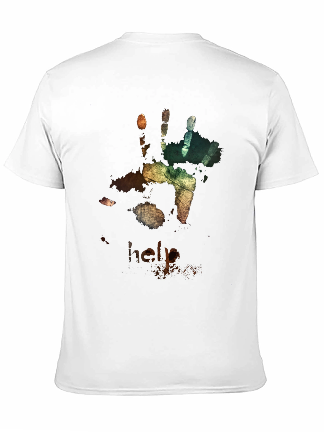 Distressed Handprint T-Shirt - Help Graphic Tee