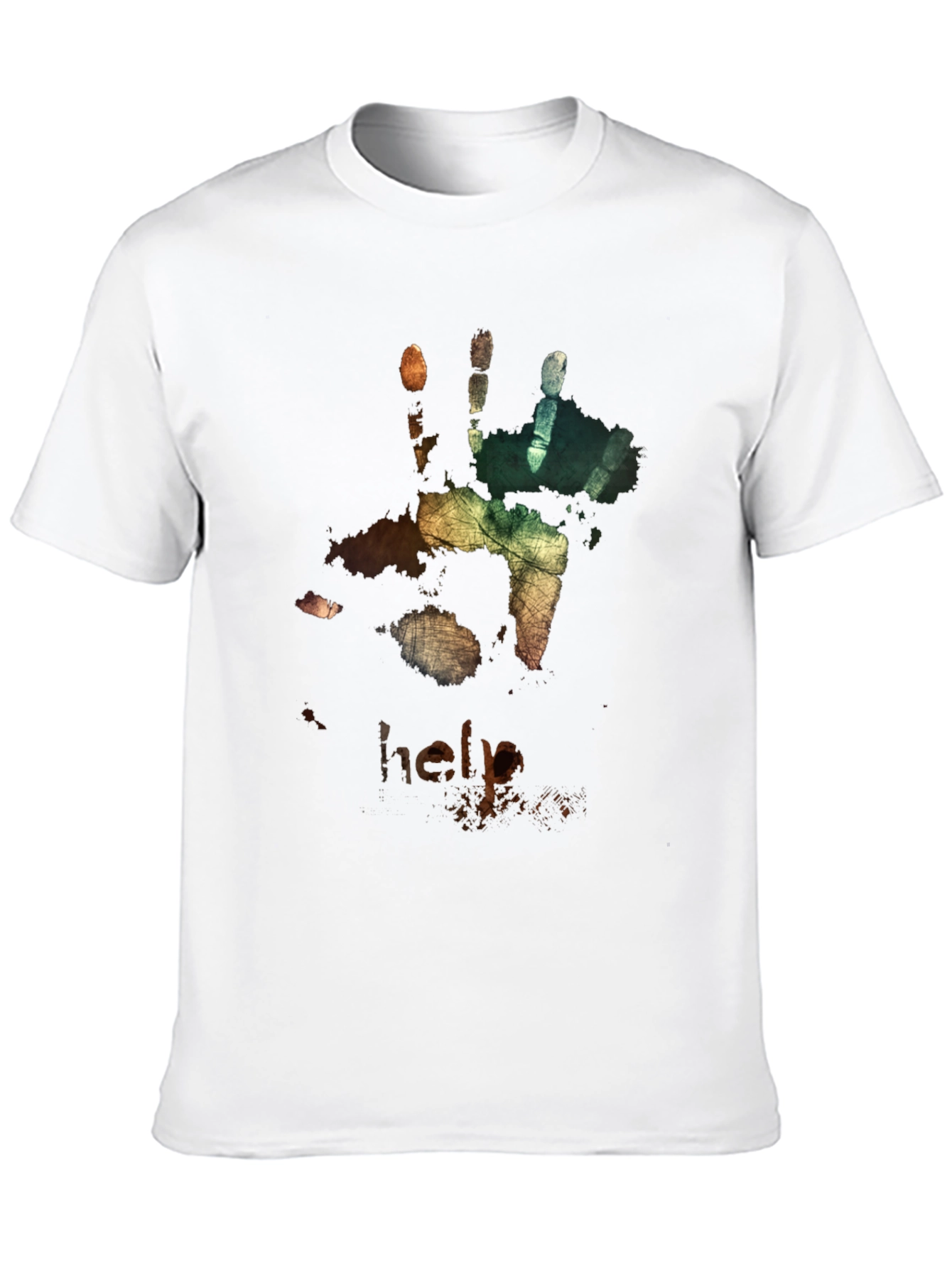 Distressed Handprint T-Shirt - Help Graphic Tee