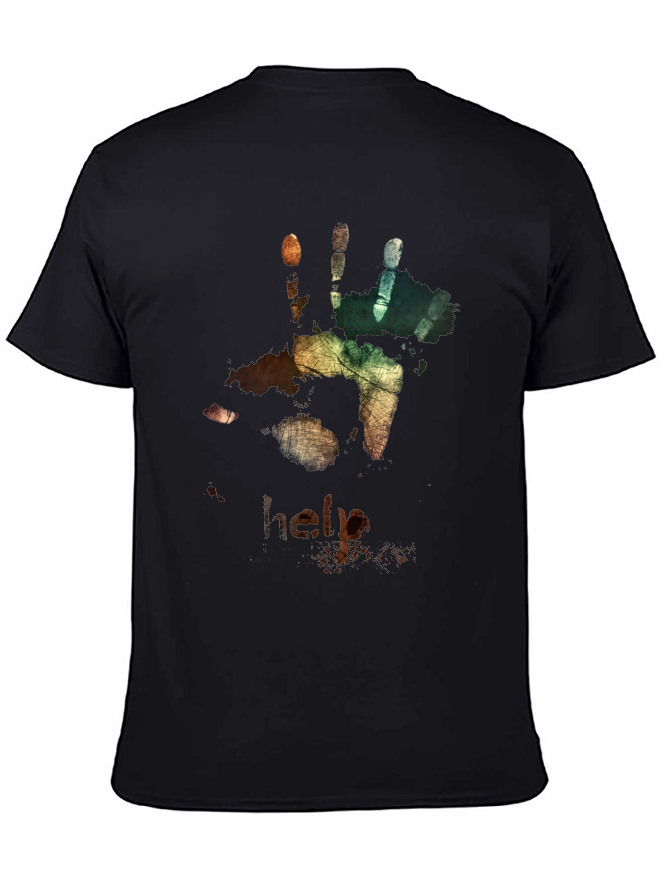 Distressed Handprint T-Shirt - Help Graphic Tee
