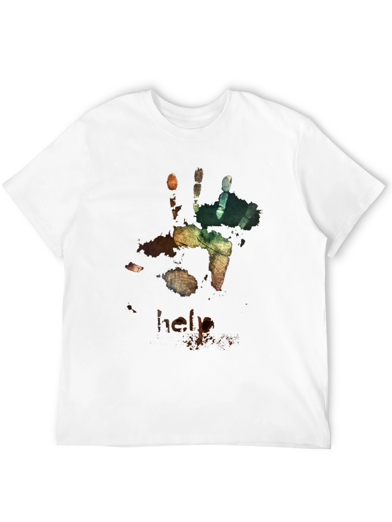Distressed Handprint T-Shirt - Help Graphic Tee