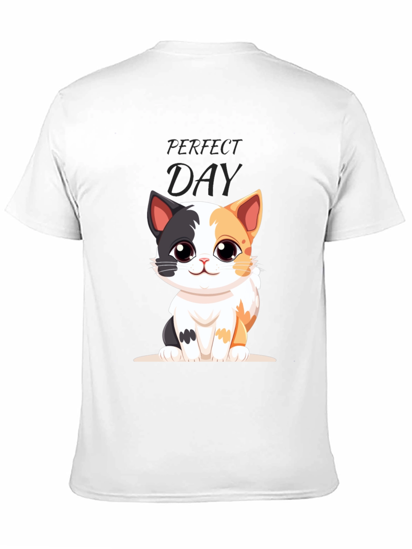 Perfect Day Cat Cartoon Black T-Shirt