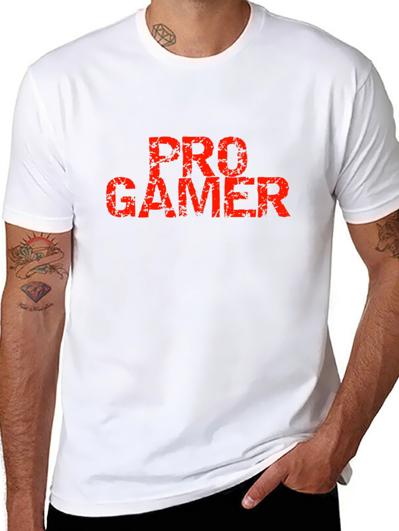 Pro Gamer Distressed Graphic Tee - Black