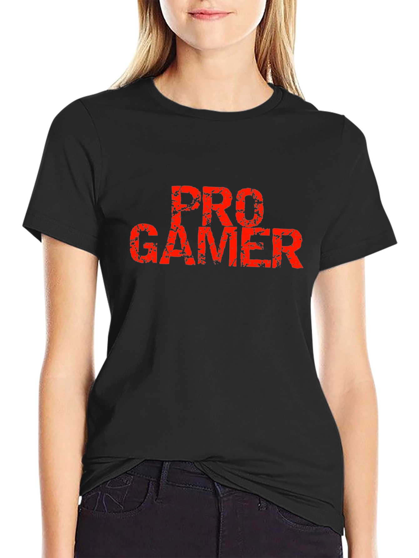 Pro Gamer Distressed Graphic Tee - Black