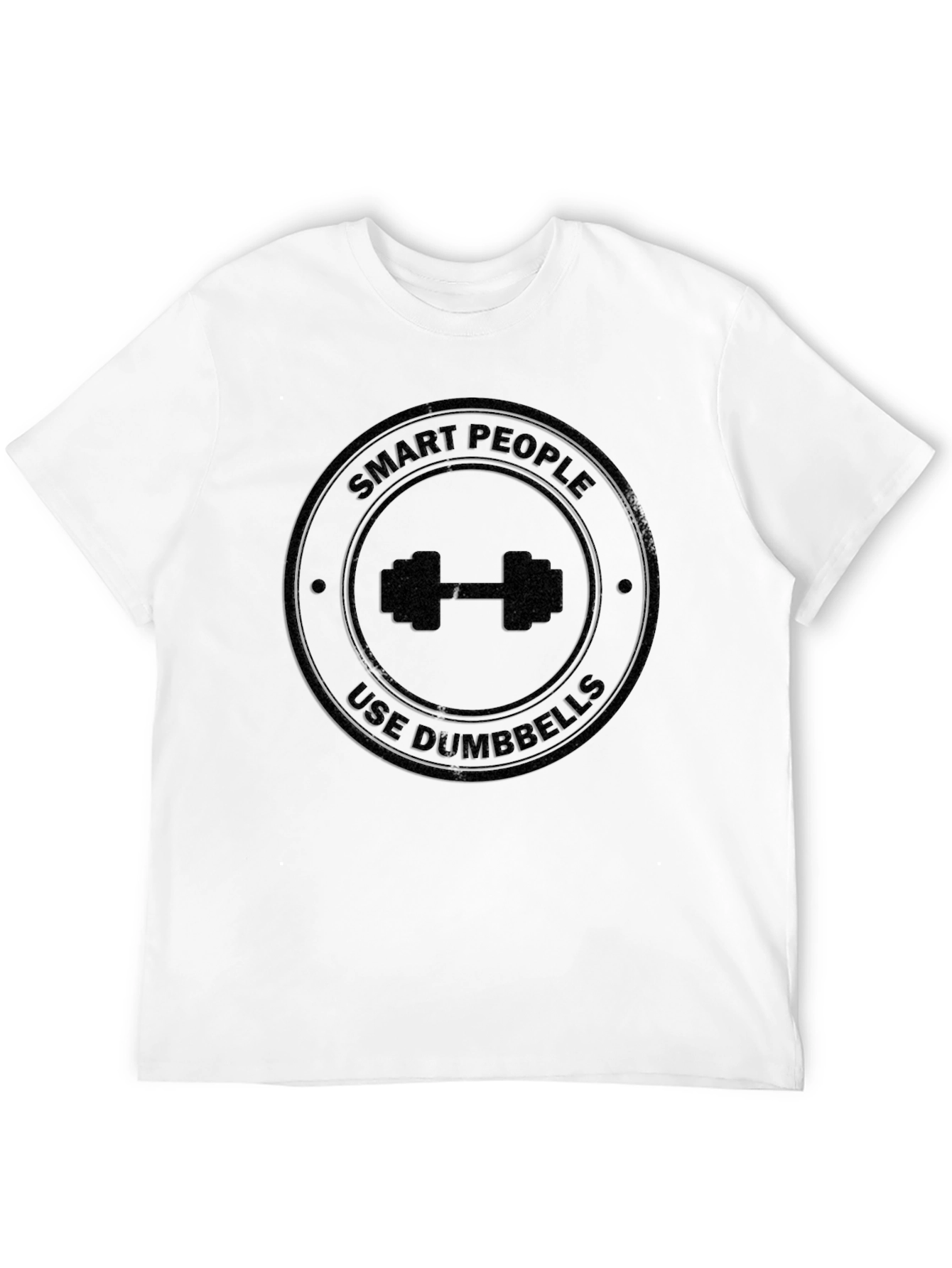 Smart People Use Dumbbells Black Graphic T-Shirt