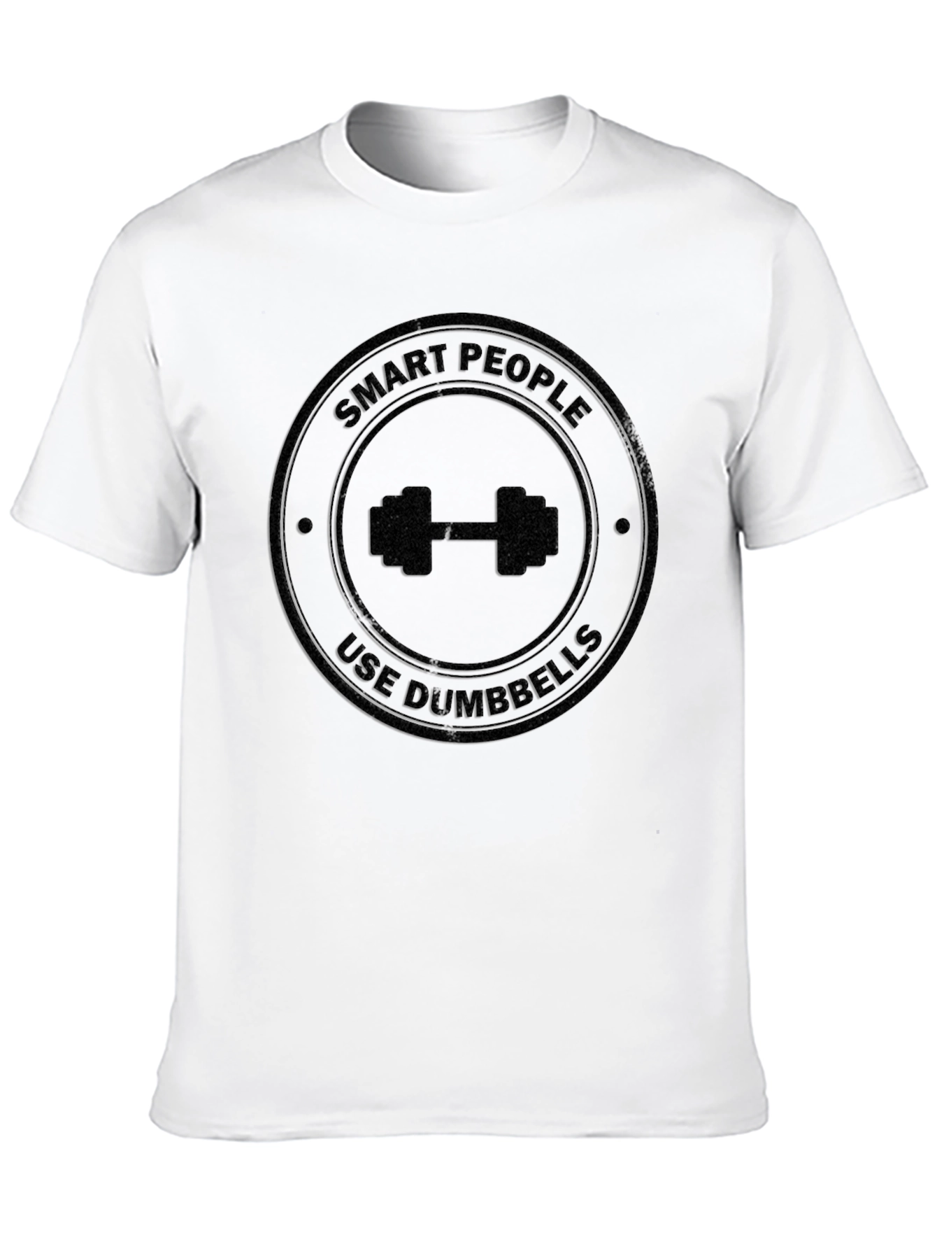 Smart People Use Dumbbells Black Graphic T-Shirt