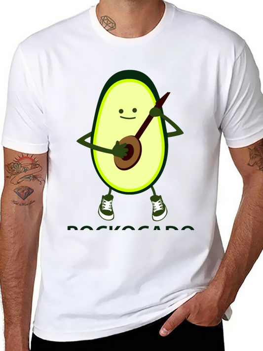 Avocado Banjo Player Graphic T-Shirt