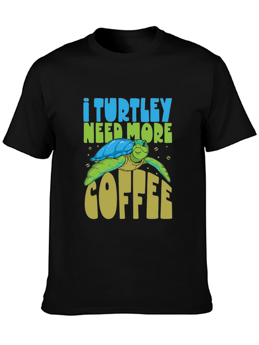 I Turtley Need More Coffee Black T-Shirt - Unisex