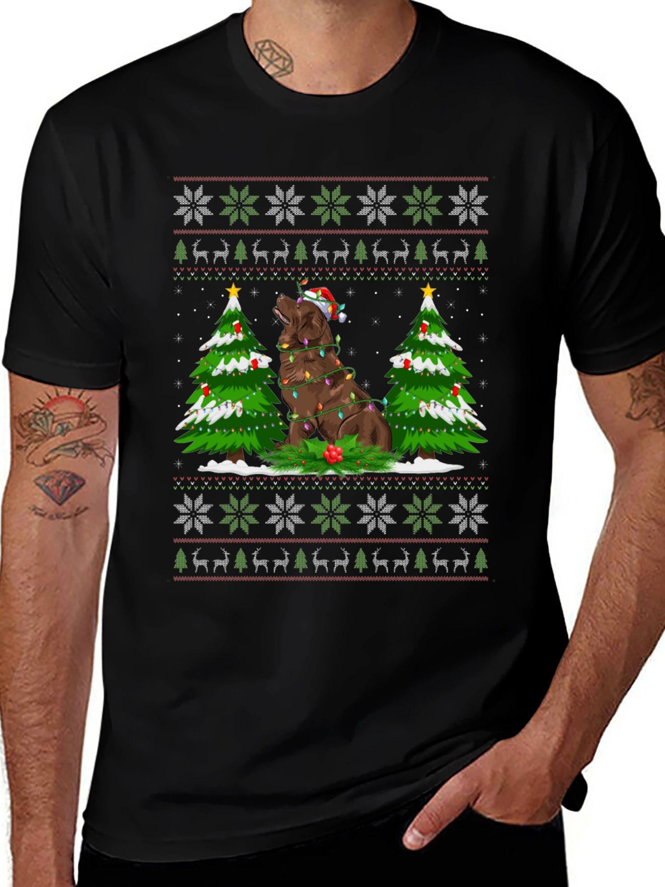 Dog Christmas Tree Ugly Christmas Sweater T-Shirt