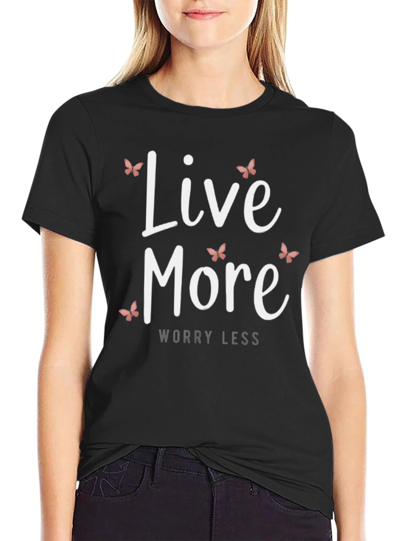 Live More Graphic Tee - Black Casual T-Shirt