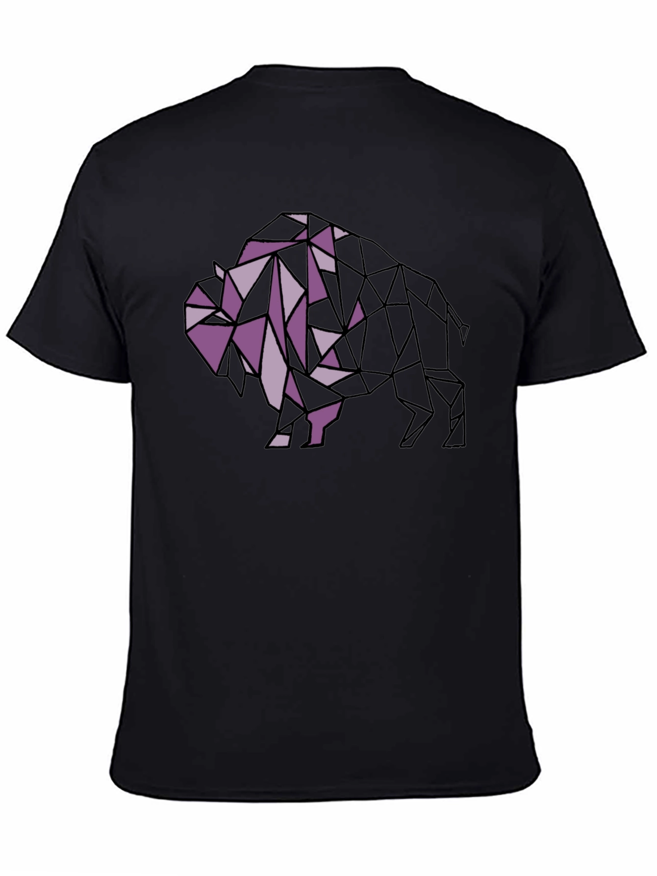 Geometric Buffalo Graphic Tee - Black