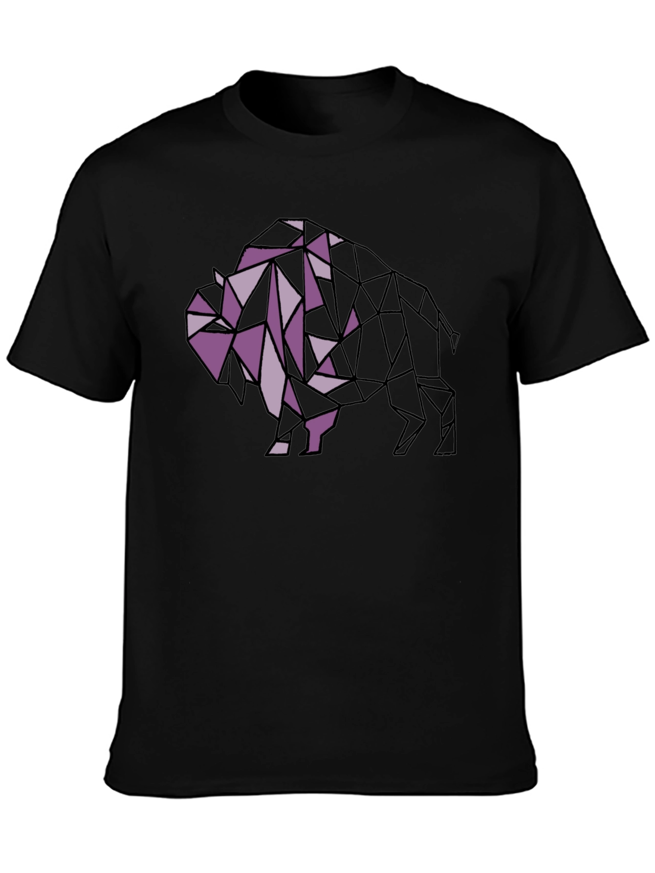 Geometric Buffalo Graphic Tee - Black