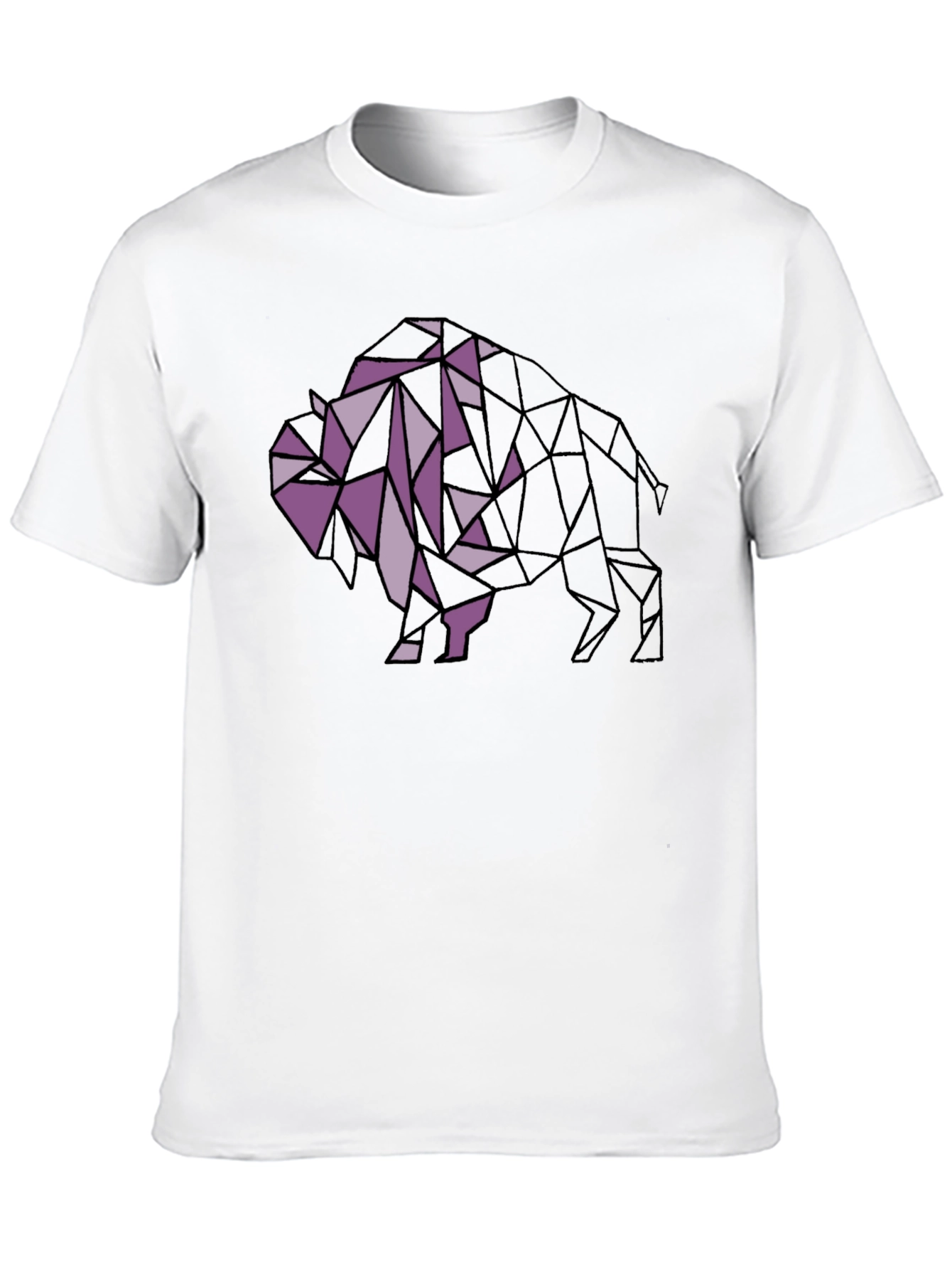 Geometric Buffalo Graphic Tee - Black