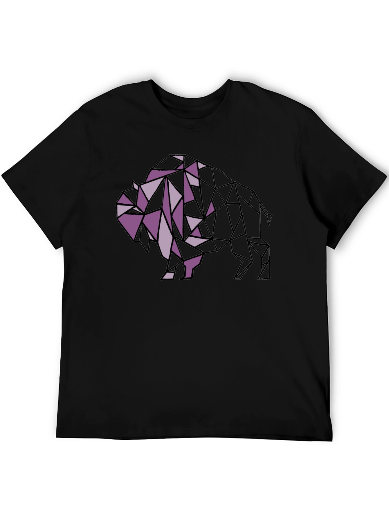 Geometric Buffalo Graphic Tee - Black