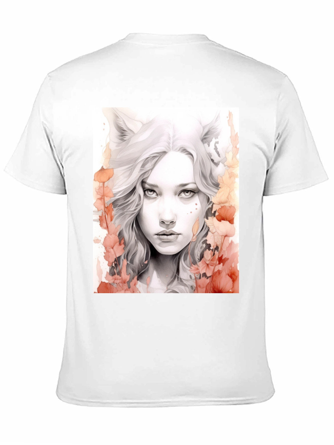 Wolf Girl Graphic Tee - Black Cotton T-Shirt