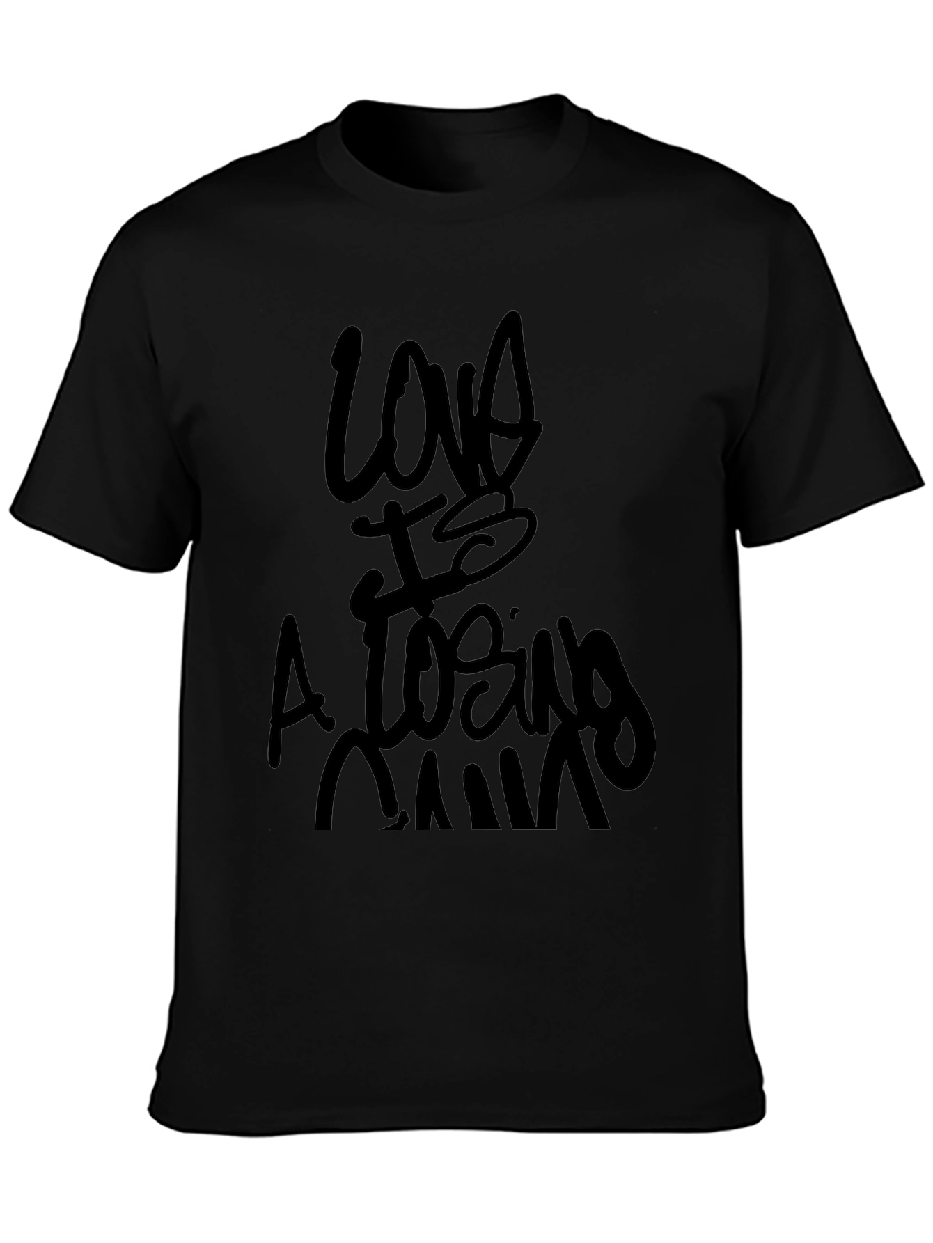 Love is a Losing Game Black Graphic Tee
