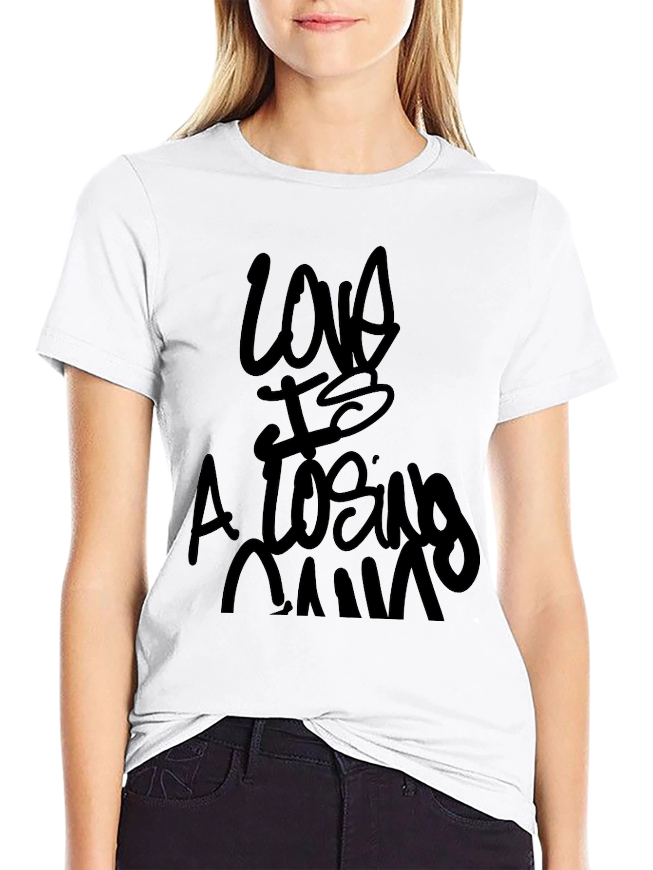 Love is a Losing Game Black Graphic Tee