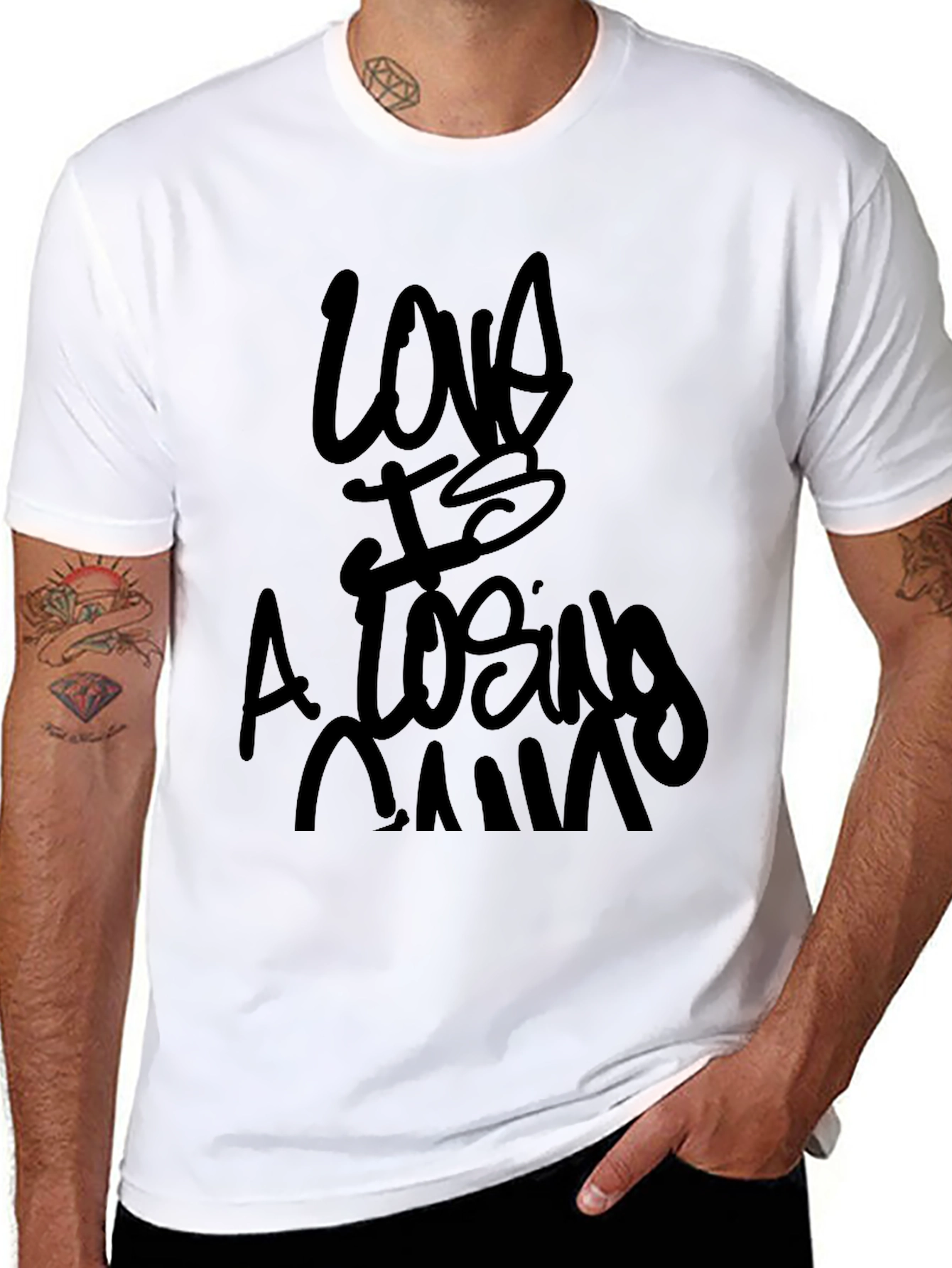 Love is a Losing Game Black Graphic Tee