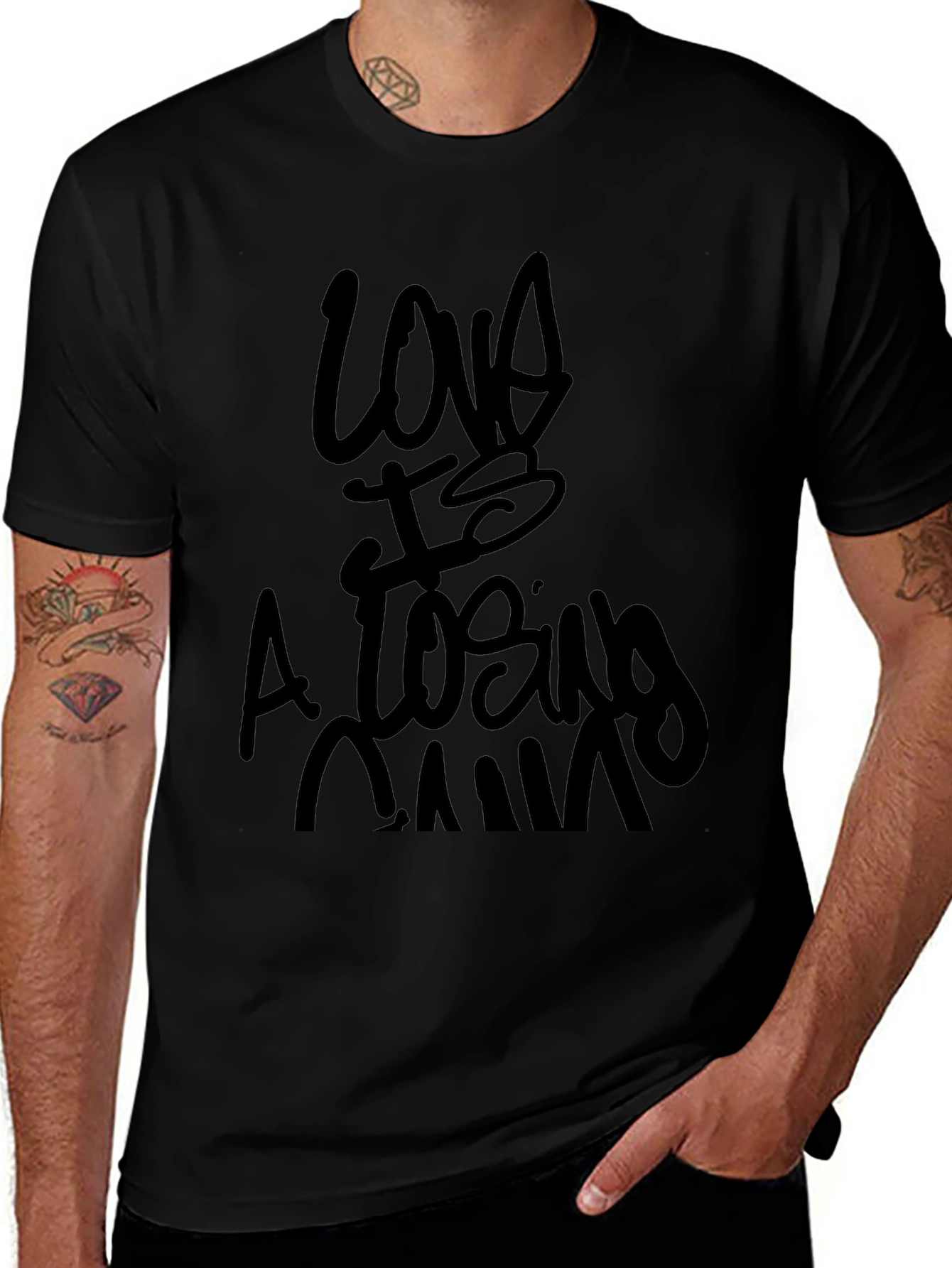 Love is a Losing Game Black Graphic Tee