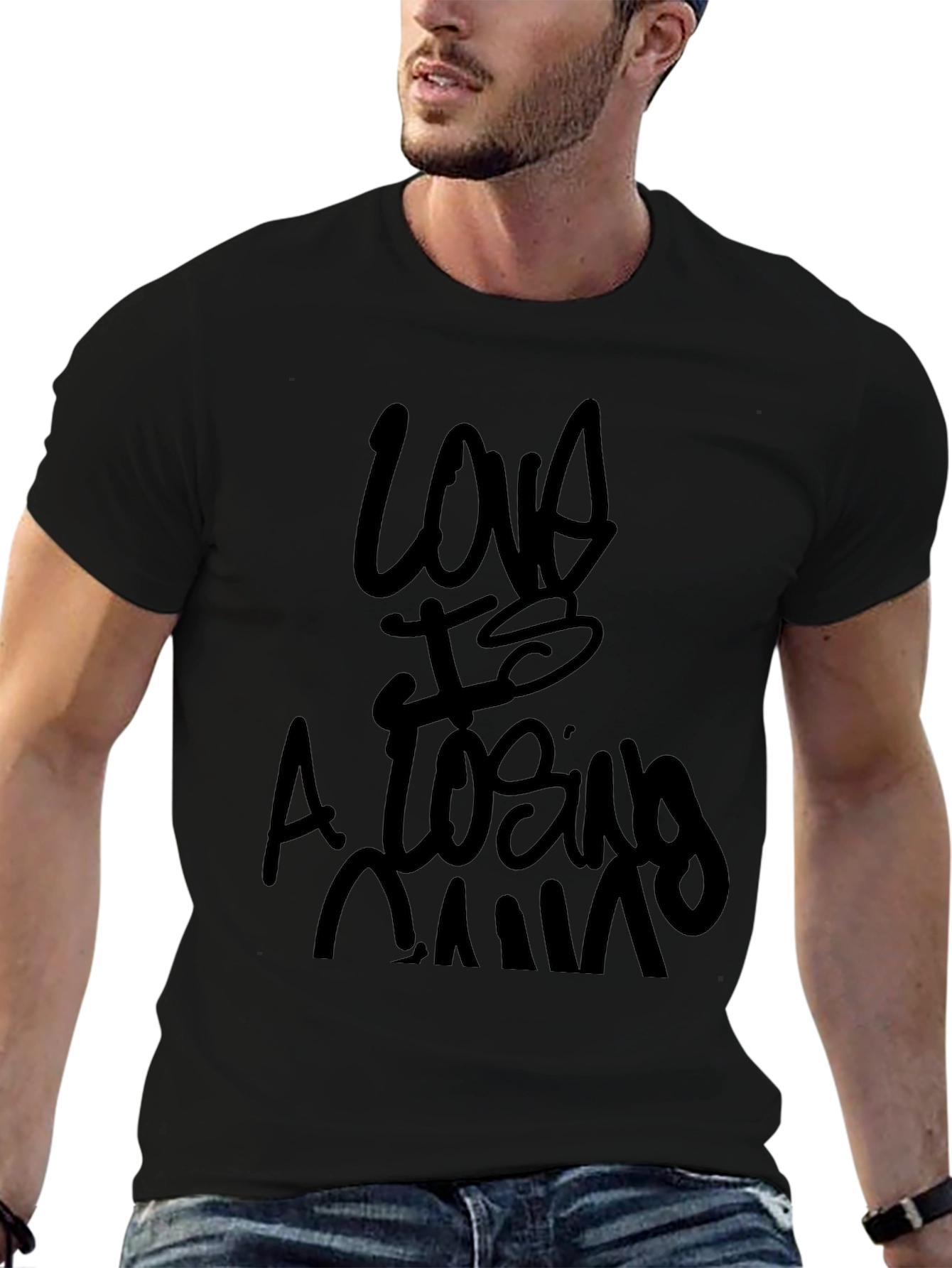 Love is a Losing Game Black Graphic Tee