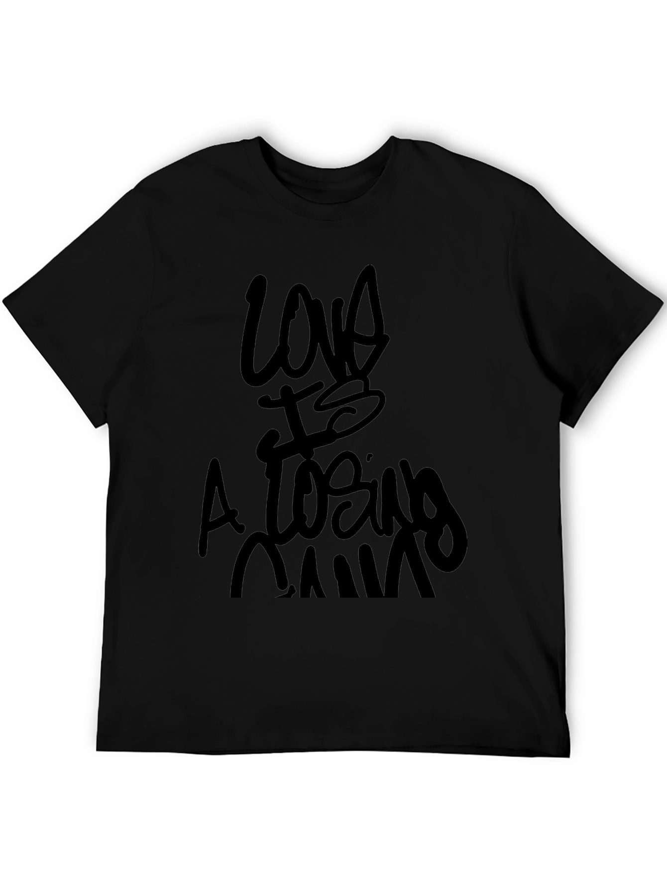 Love is a Losing Game Black Graphic Tee