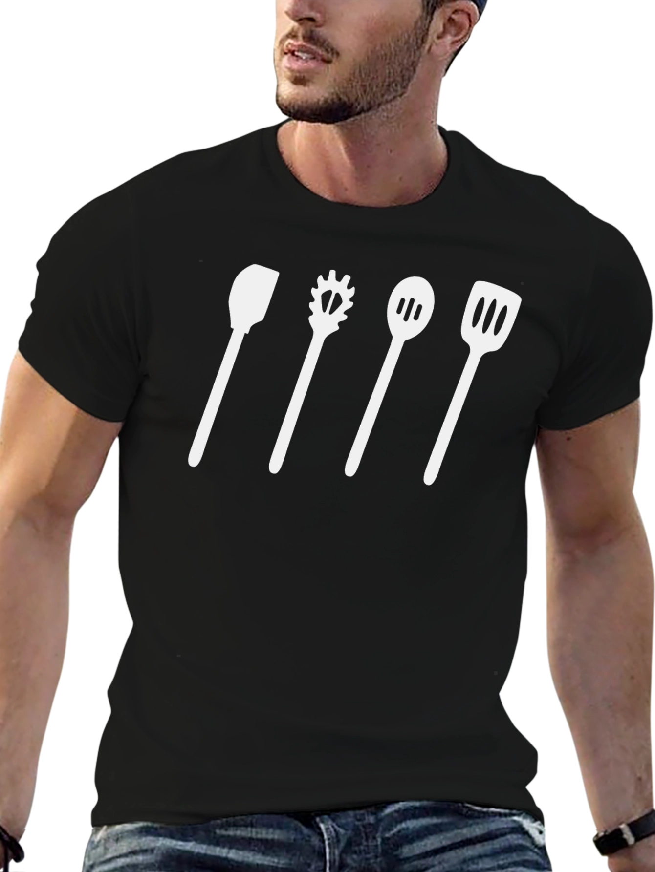 Chef Utensil Graphic T-Shirt - Culinary Humor Apparel