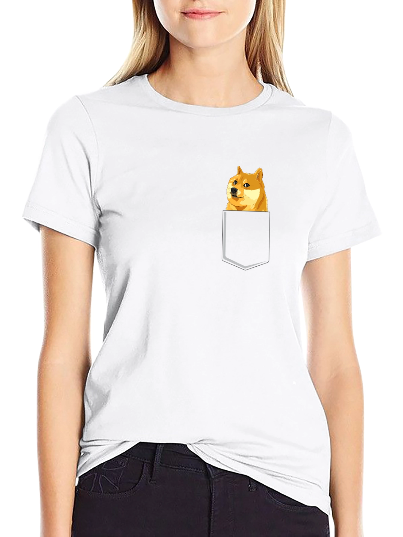 Doge Pocket T-Shirt - Meme Style