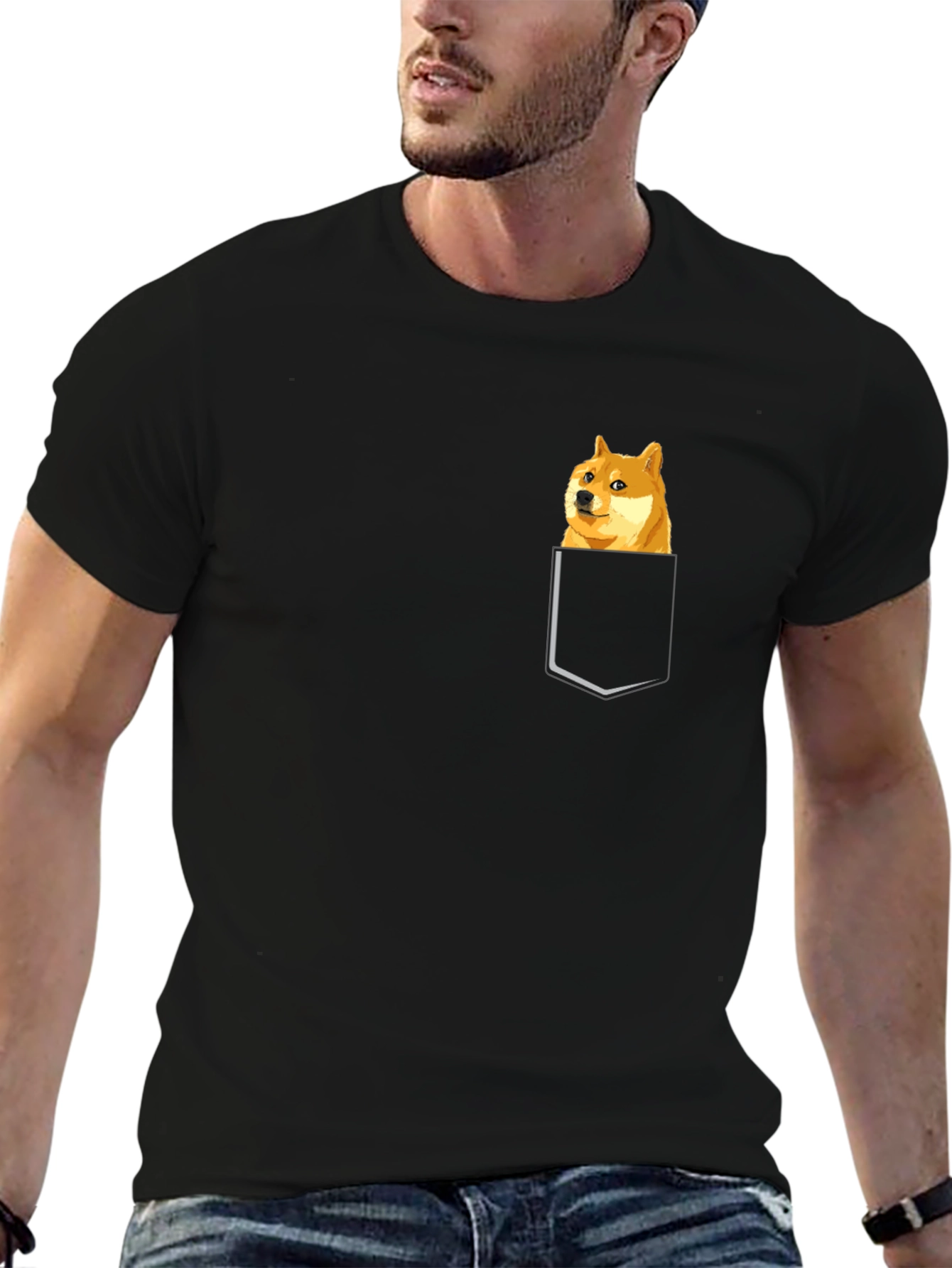 Doge Pocket T-Shirt - Meme Style