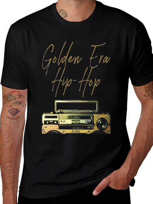 Golden Era Hip Hop T-Shirt - Retro Boombox Design
