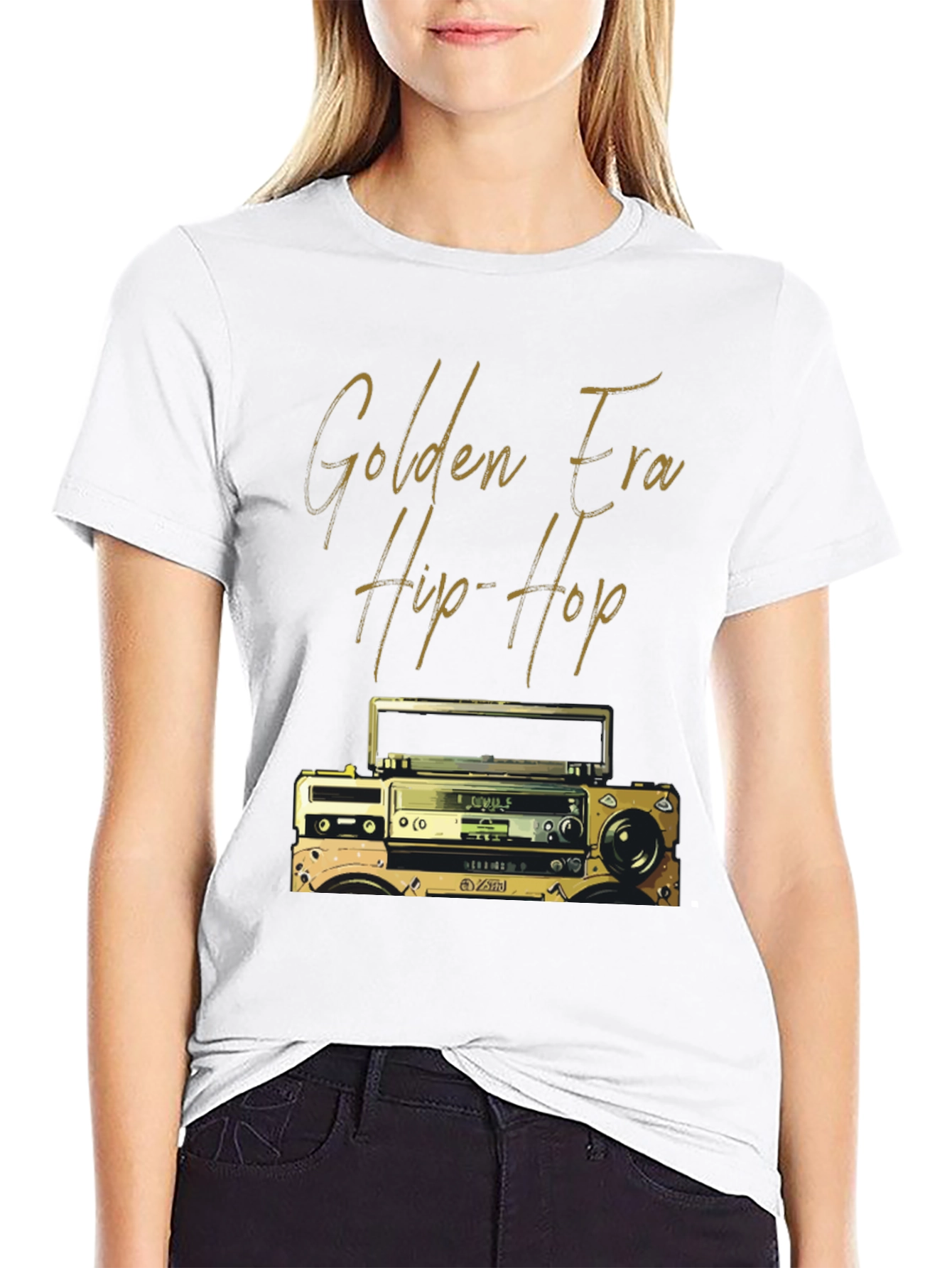 Golden Era Hip Hop T-Shirt - Retro Boombox Design