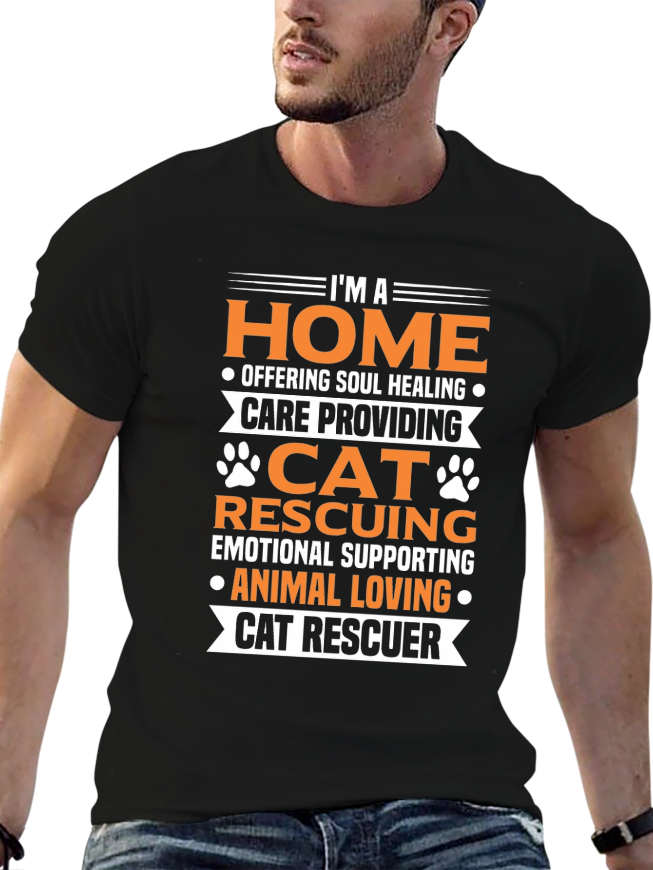 Cat Rescuer T-Shirt: Home is Where My Cat Is