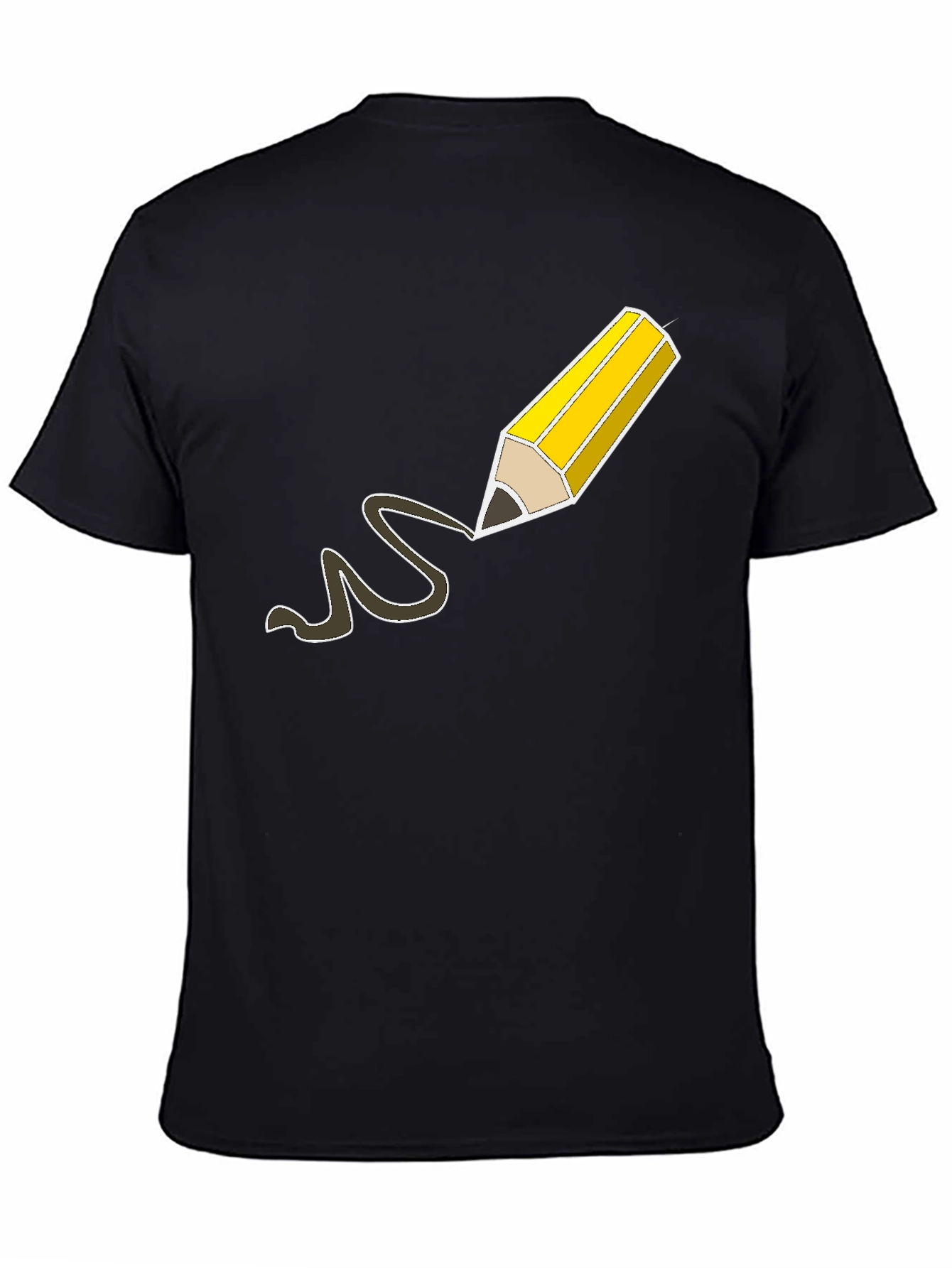 Pencil Drawing Graphic Tee - Black