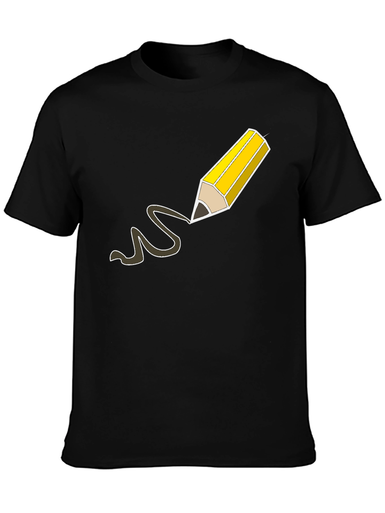 Pencil Drawing Graphic Tee - Black