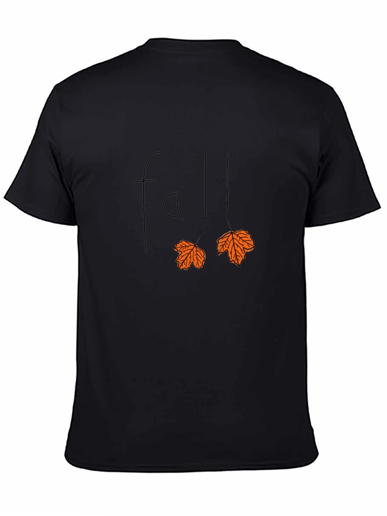 Fall Leaves Graphic Tee - Black