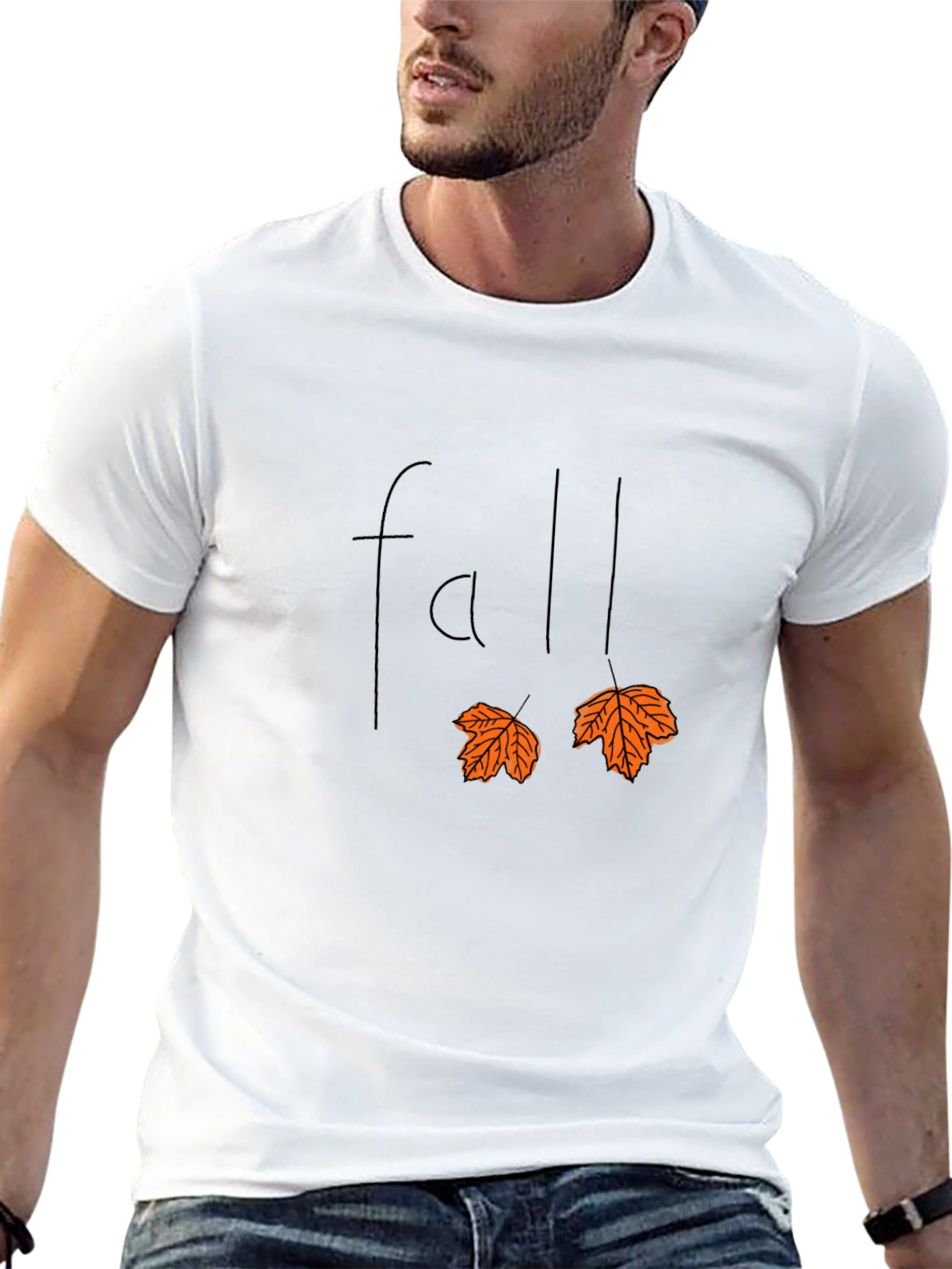 Fall Leaves Graphic Tee - Black