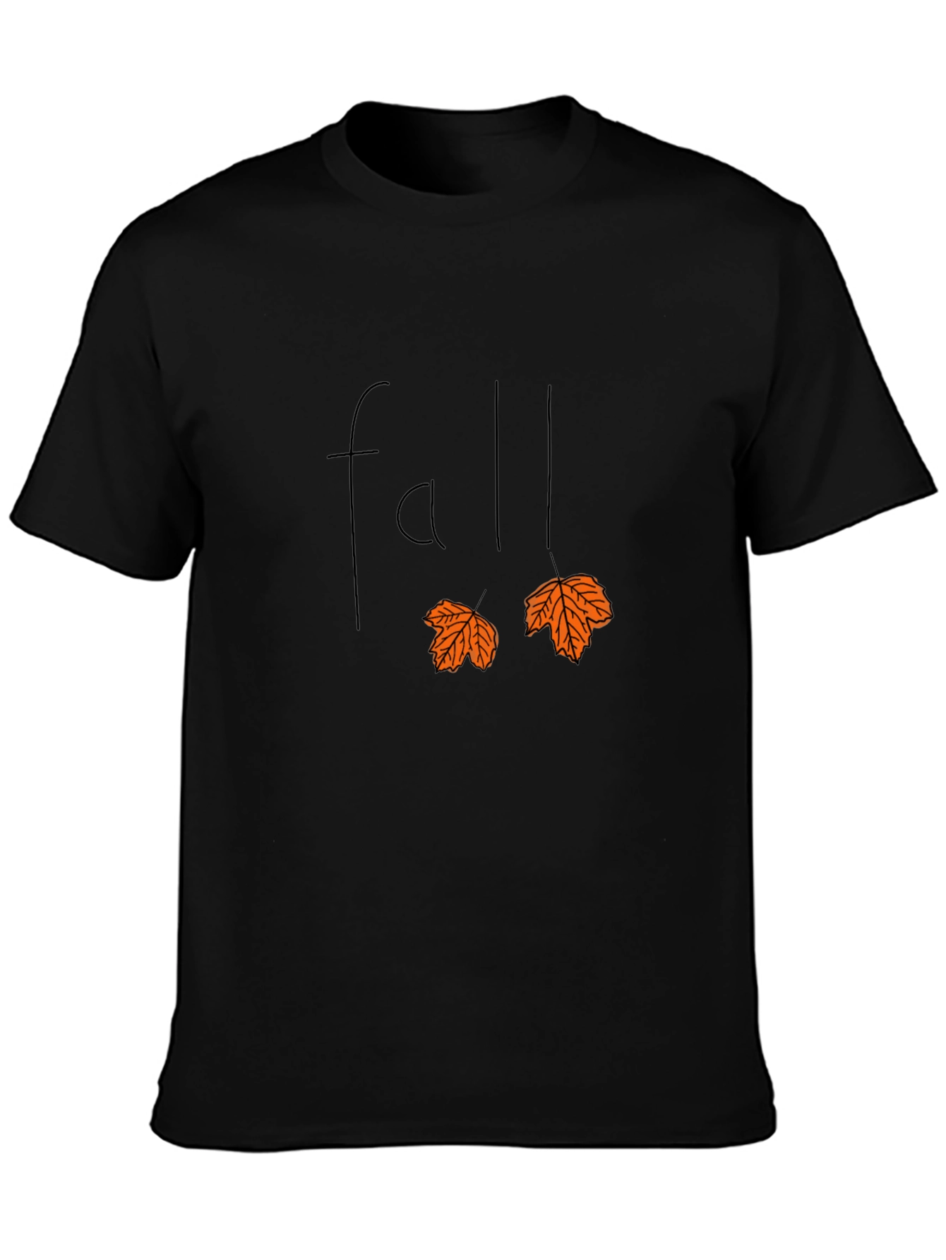 Fall Leaves Graphic Tee - Black
