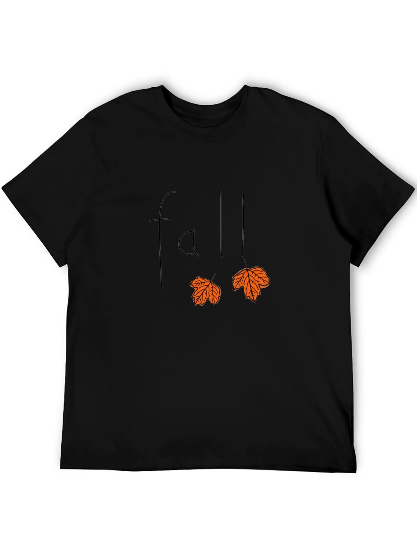 Fall Leaves Graphic Tee - Black